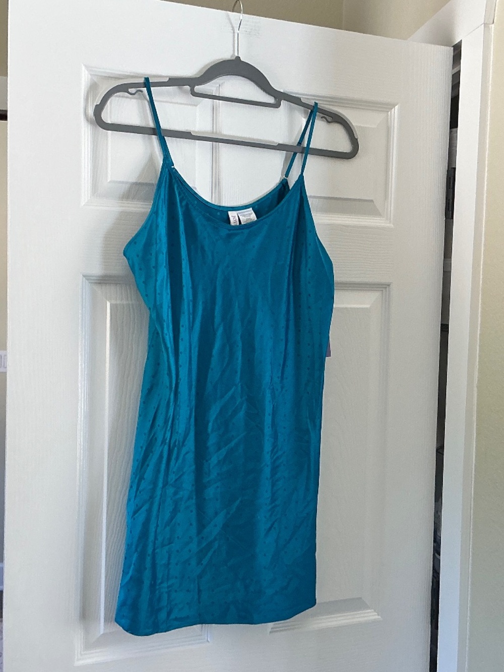 NWT Joyspun Teal Satin Chemise M